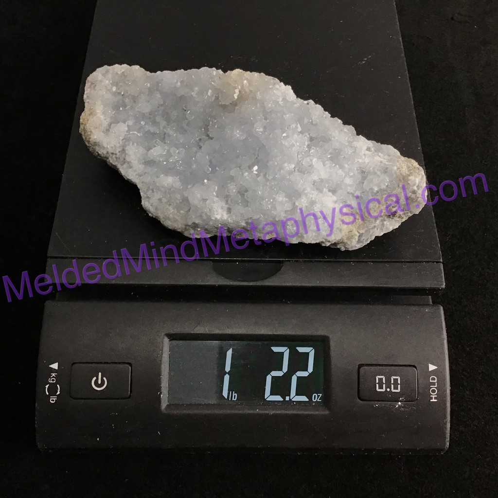 MeldedMind Raw Celestite Cluster Specimen 5.56in Natural Blue Crystal 503