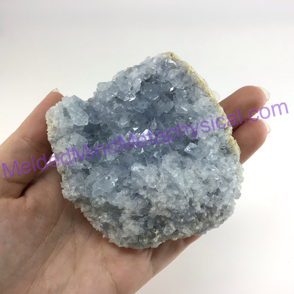 MeldedMind Raw Celestite Cluster Specimen 3.48in Natural Blue Crystal 517