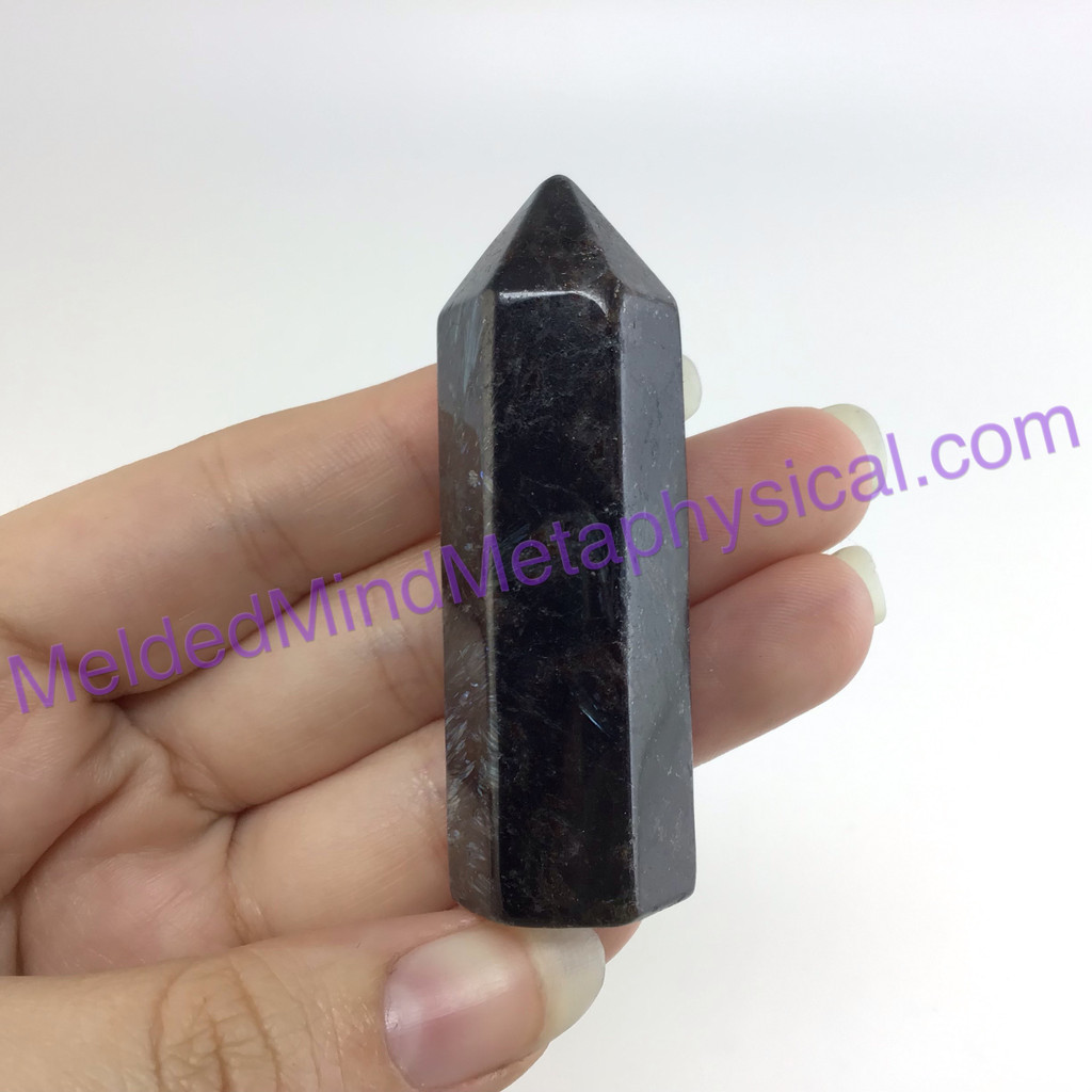 MeldedMind Arfvedsonite Obelisk 2.37in Crystal Black Amphibole 112