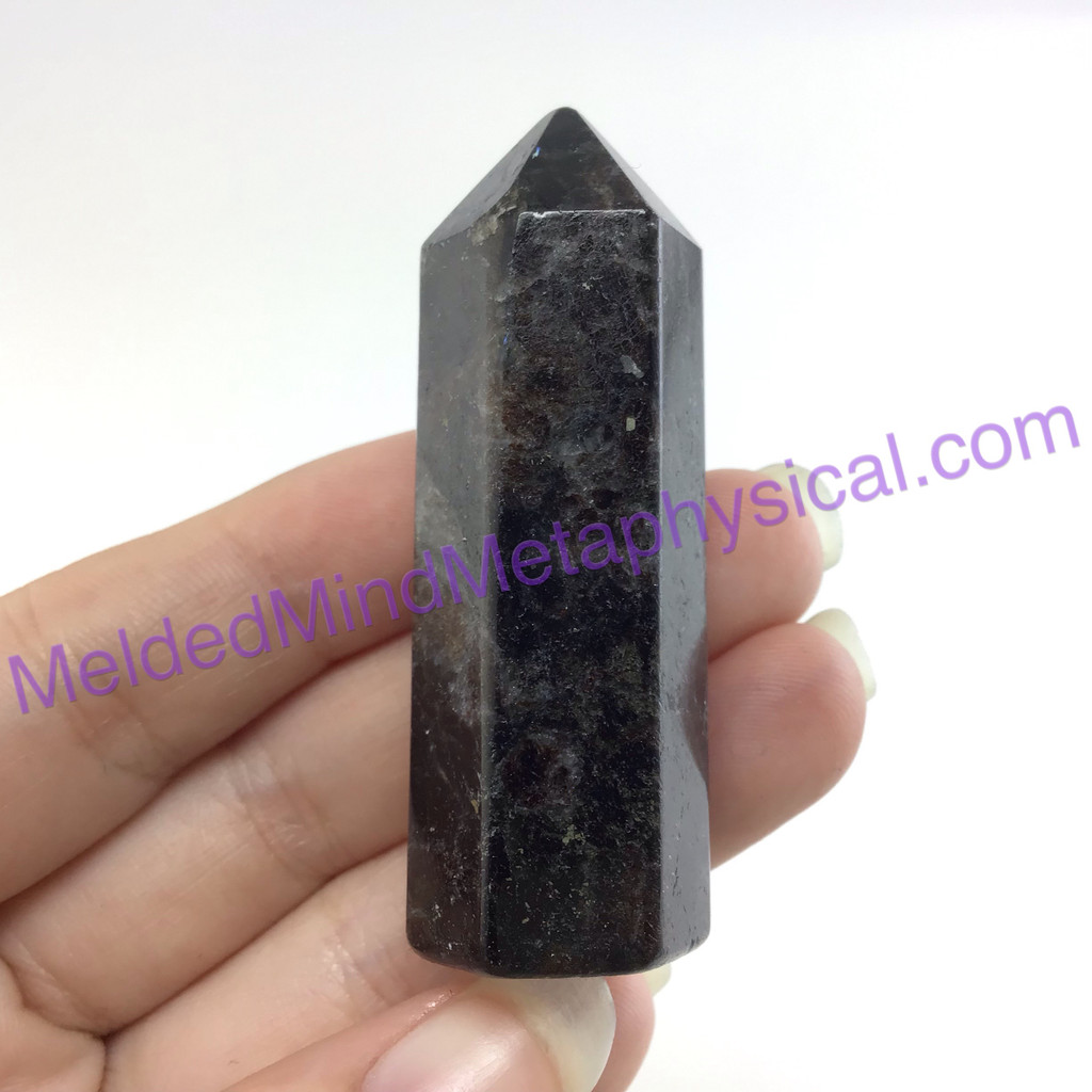 MeldedMind Arfvedsonite Obelisk 2.22in Crystal Black Amphibole 118