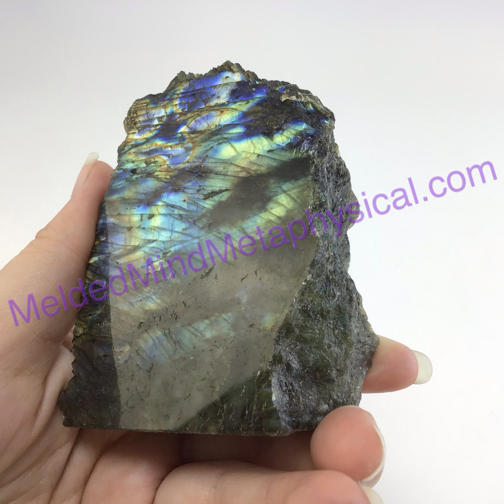 MeldedMind Double Flash Labradorite Specimen Spiritual One Side Polished 175