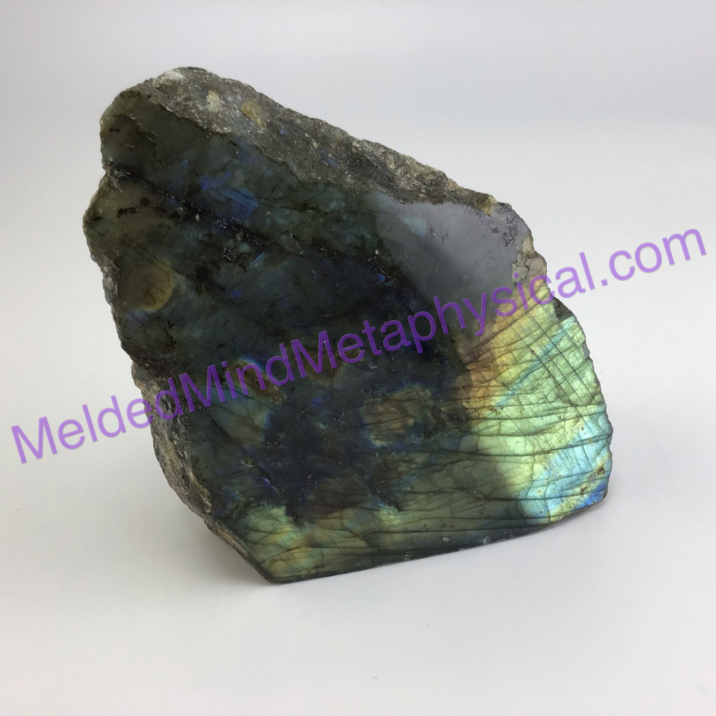 MeldedMind Single Flash Labradorite Specimen Spiritual One Side Polished 172