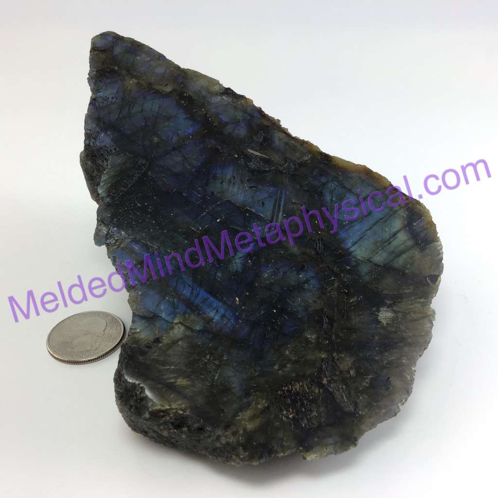 MeldedMind Double Flash Labradorite Specimen Spiritual One Side Polished 173