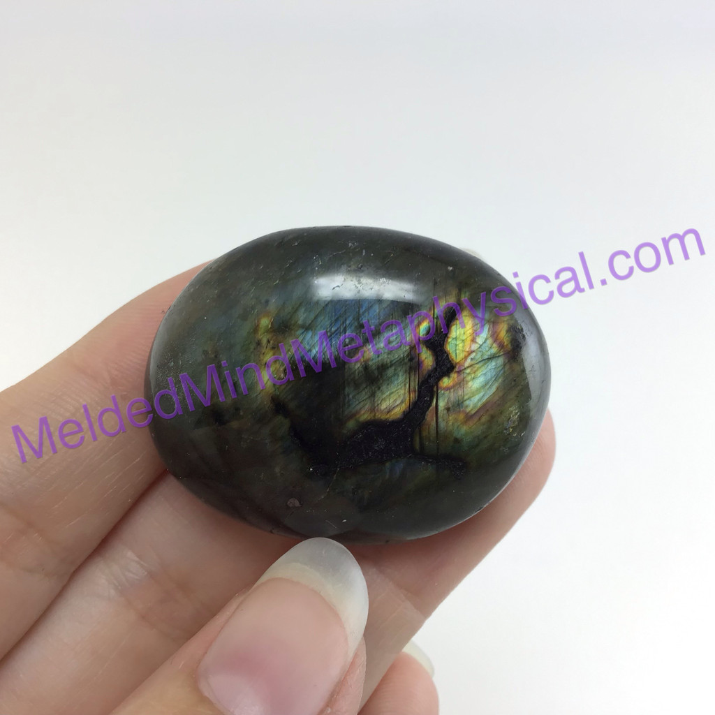 MeldedMind Labradorite Palm Stone 1.36in Worry Pocket Natural 183