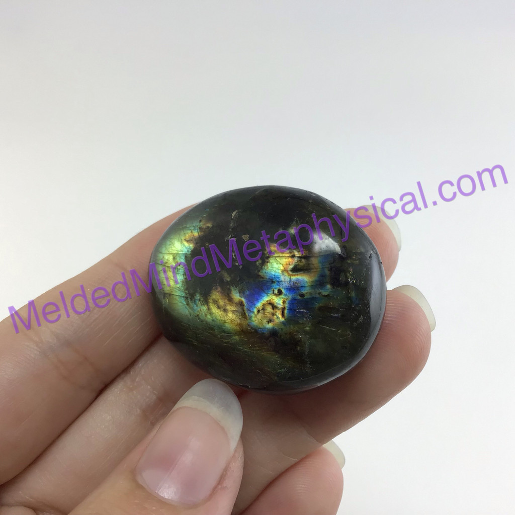 MeldedMind Labradorite Palm Stone 1.39in Worry Pocket Natural 179