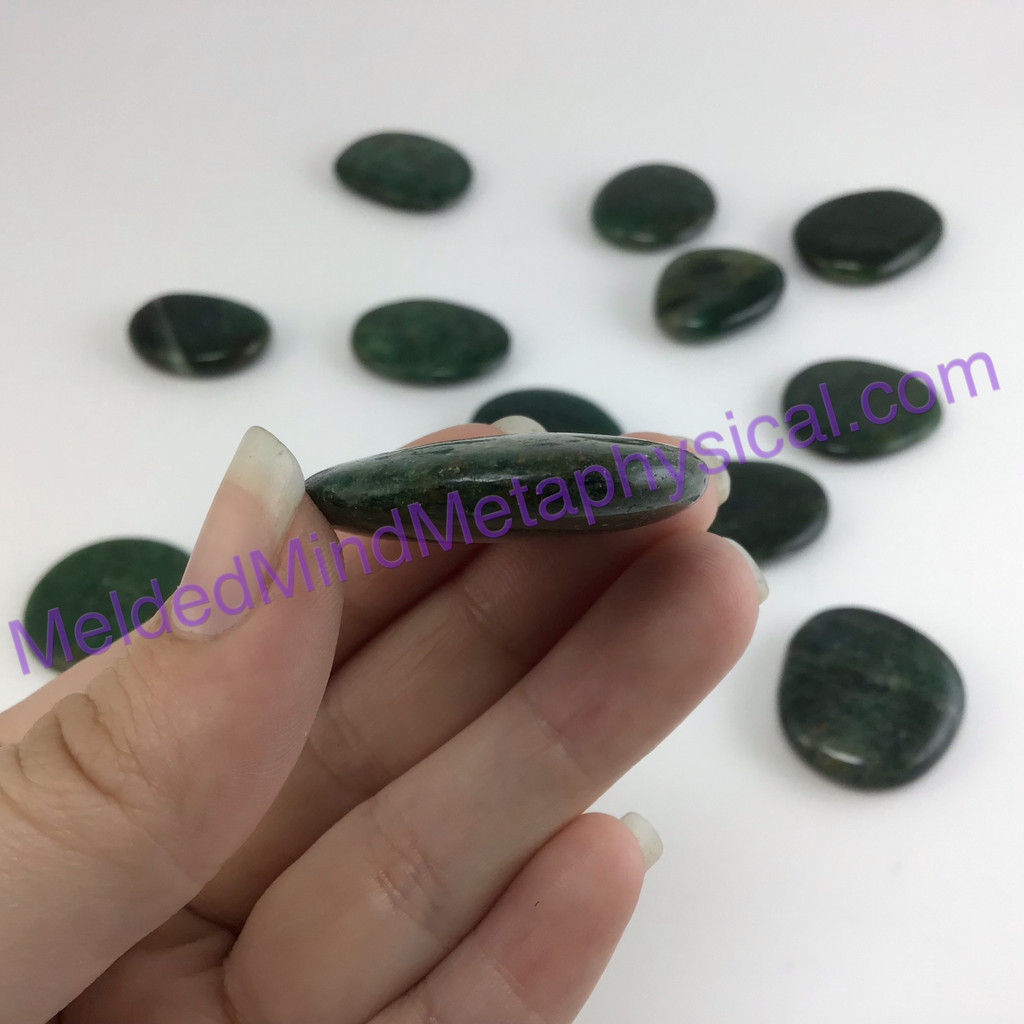 MeldedMind One (1) Green Fuchsite Palm Stone Healing Crystal Mineral 051
