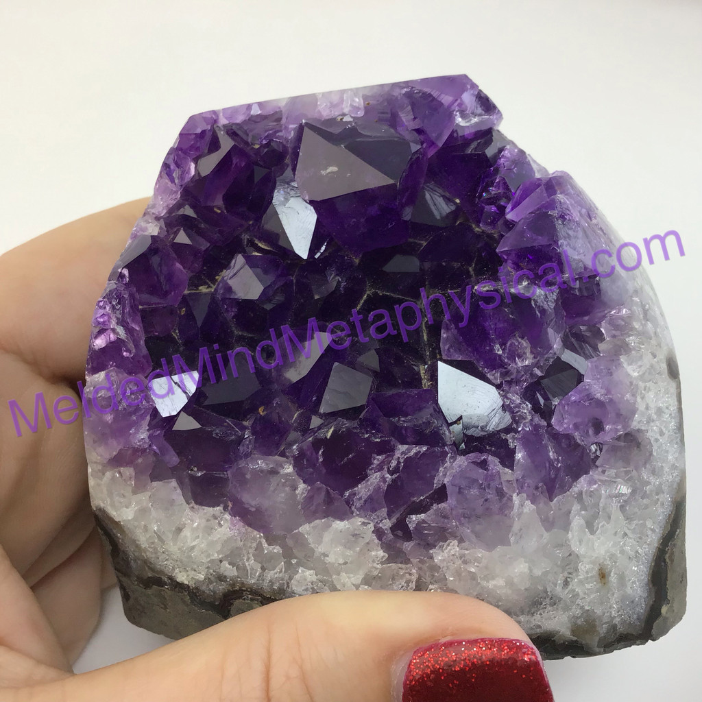 MeldedMind Natural Polished Grade A Cut Based Amethyst Geode 2.86in Décor 719