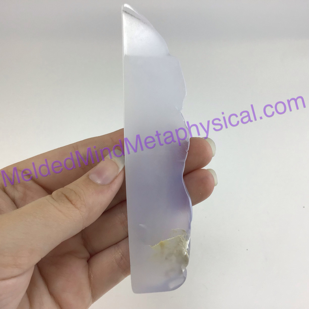 MeldedMind Natural Polished Blue Chalcedony Wand 4.67in Freeform Artist 664