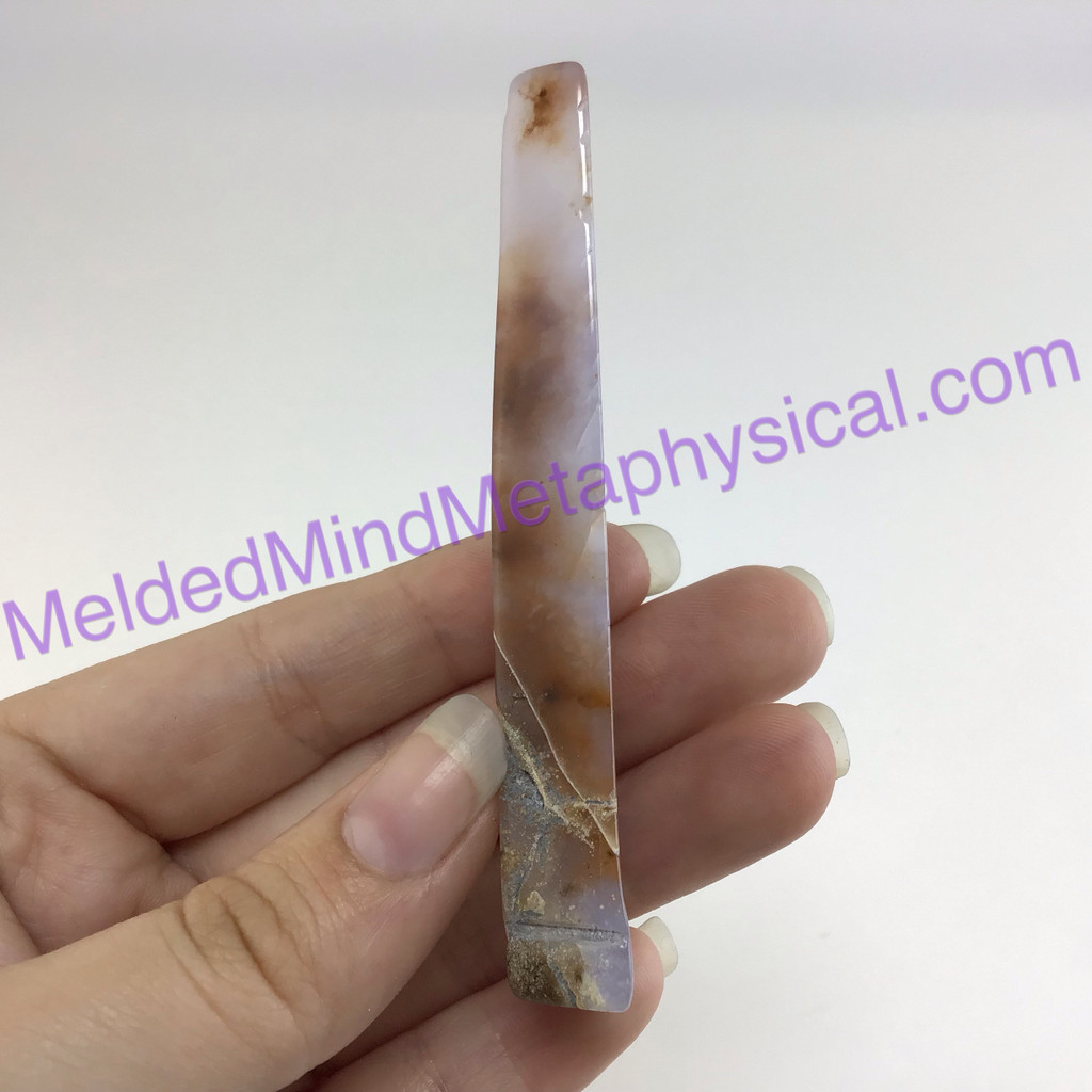 MeldedMind Natural Polished Blue Chalcedony Wand 3.36in Freeform Artist 669