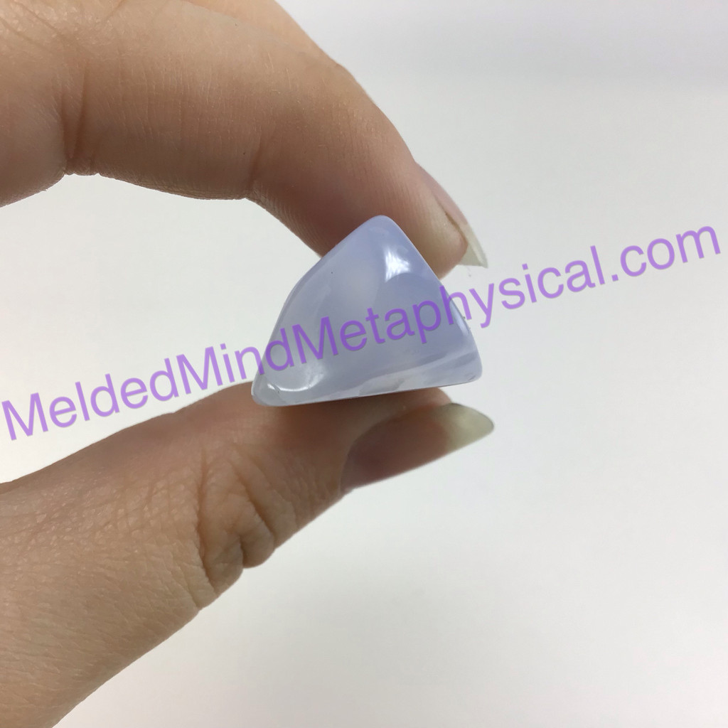 MeldedMind Natural Polished Blue Chalcedony Wand 4.37in Freeform Artist 670