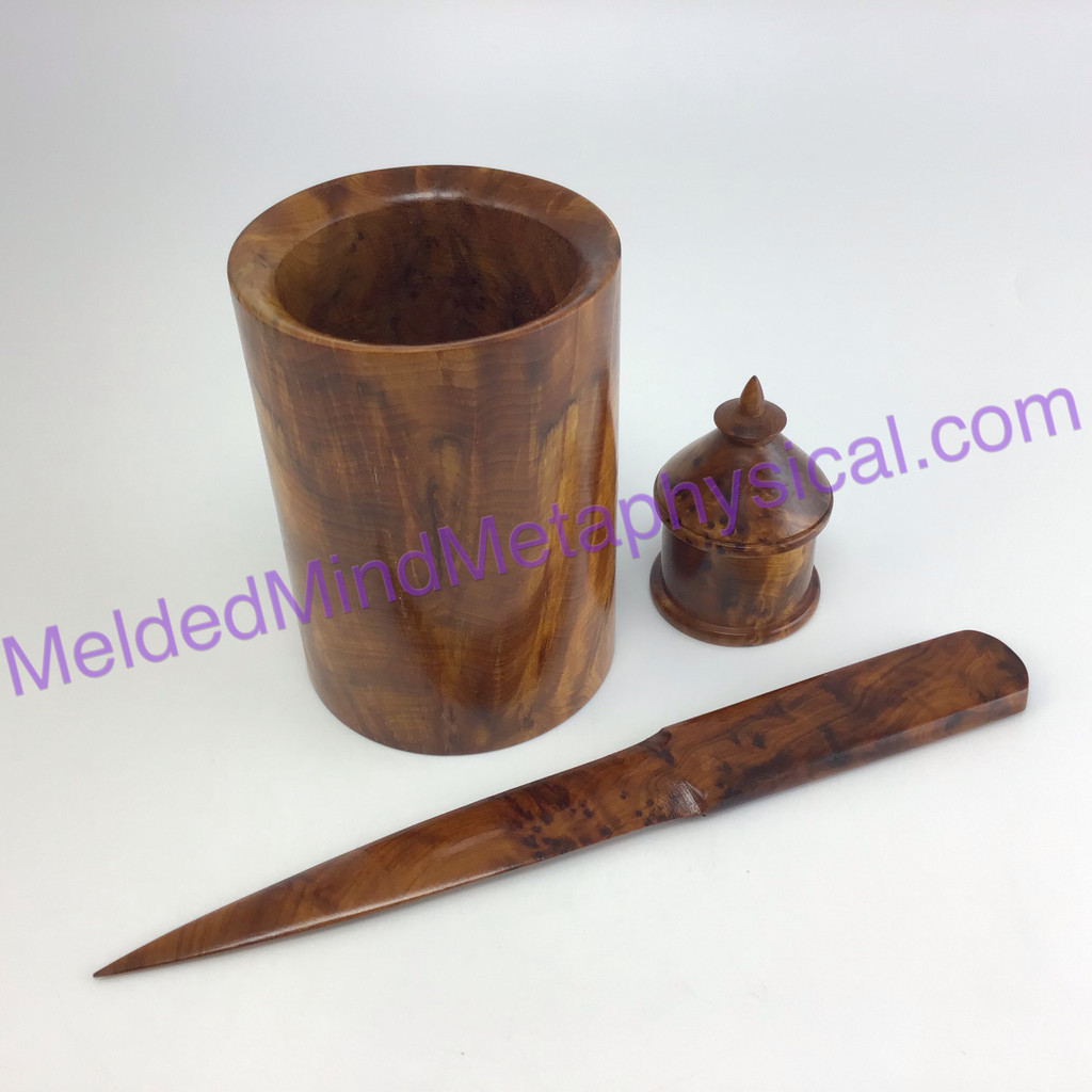 MeldedMind Unique Desk Set made with Thuya Wood Office Desk Home 226