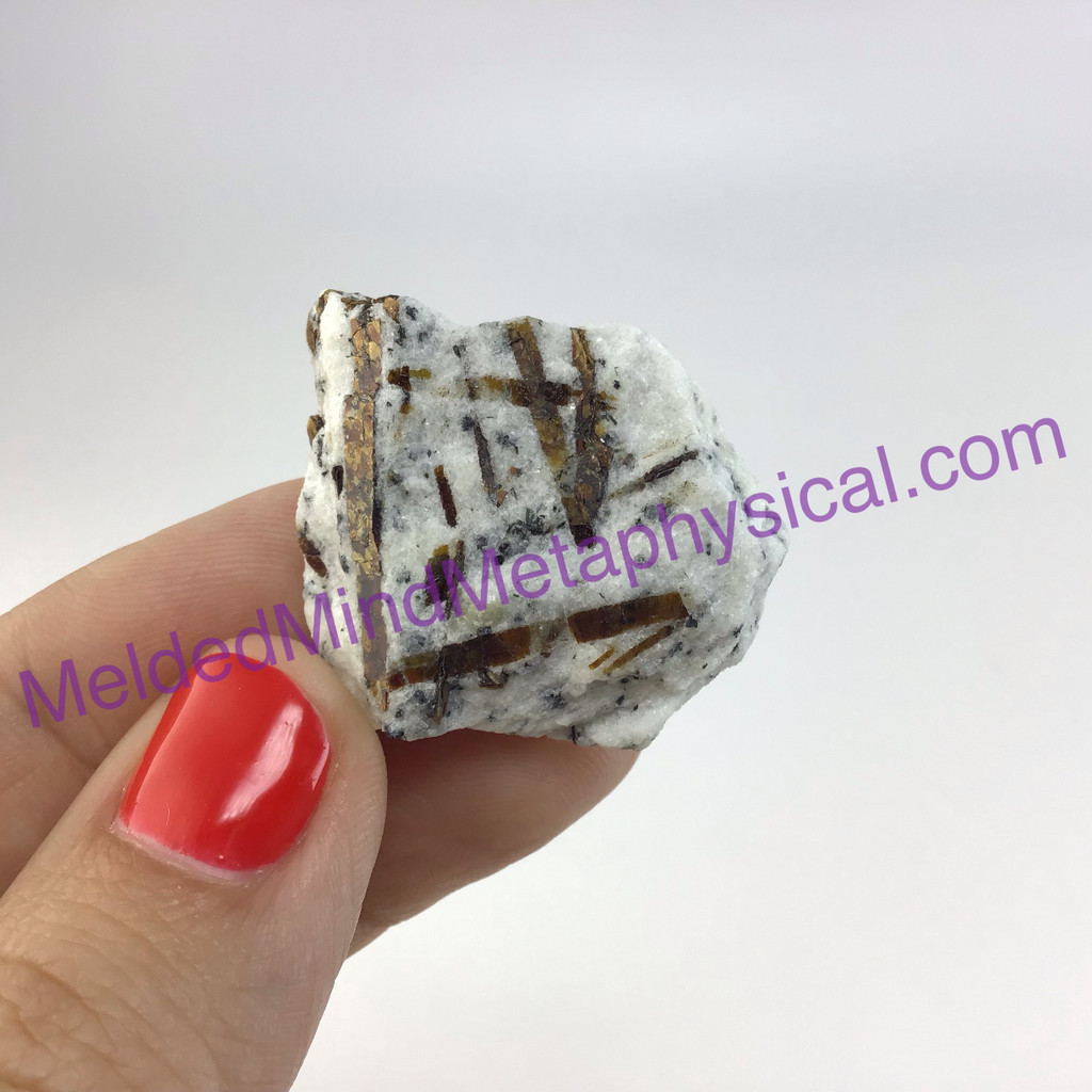 MeldedMind Astrophyllite Specimen Crystals in Matrix Shiny Brown Blades 128