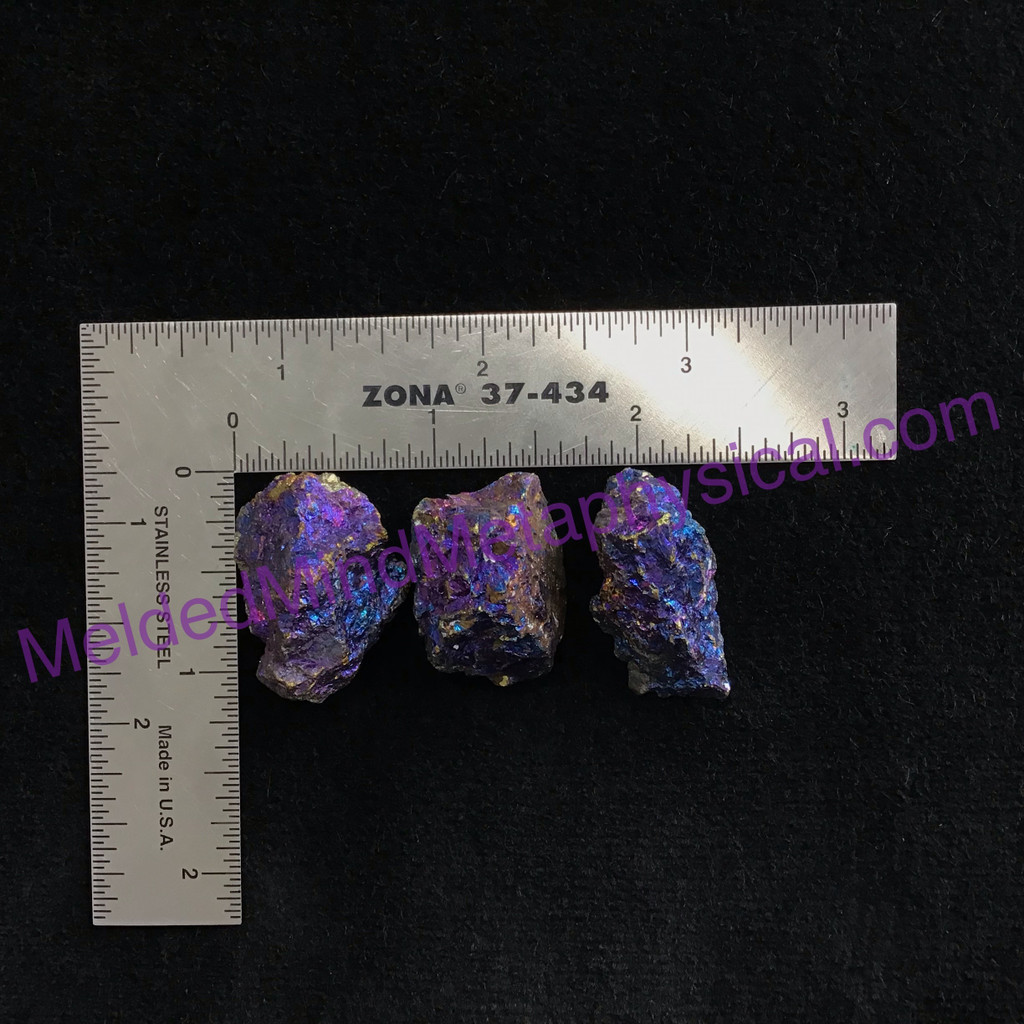 MeldedMind Set of 3 XS Rainbow Chalcopyrite Specimen ~25mm Mineral Power 185