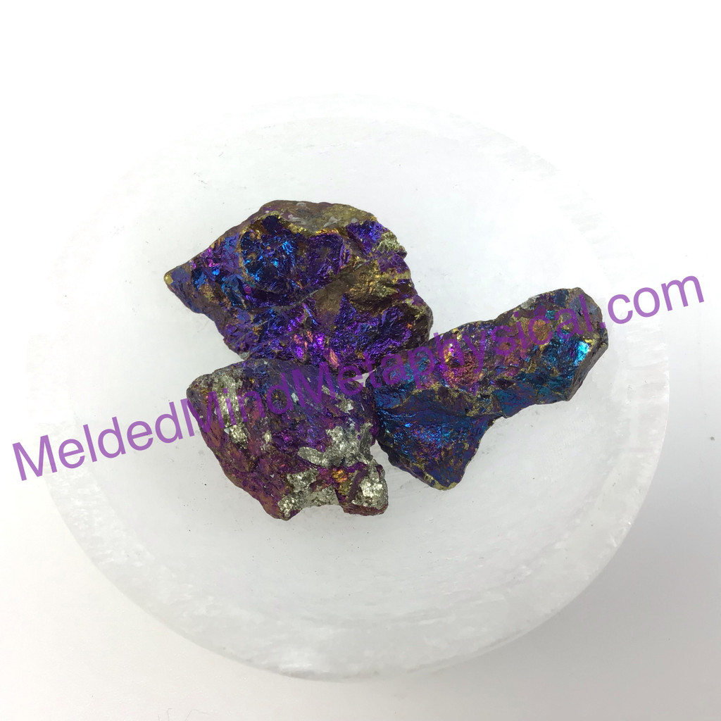 MeldedMind Set of 3 XS Rainbow Chalcopyrite Specimen ~31mm Mineral Power 184