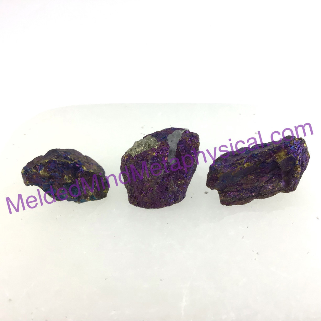 MeldedMind Set of 3 XS Rainbow Chalcopyrite Specimen ~29mm Mineral Power 182