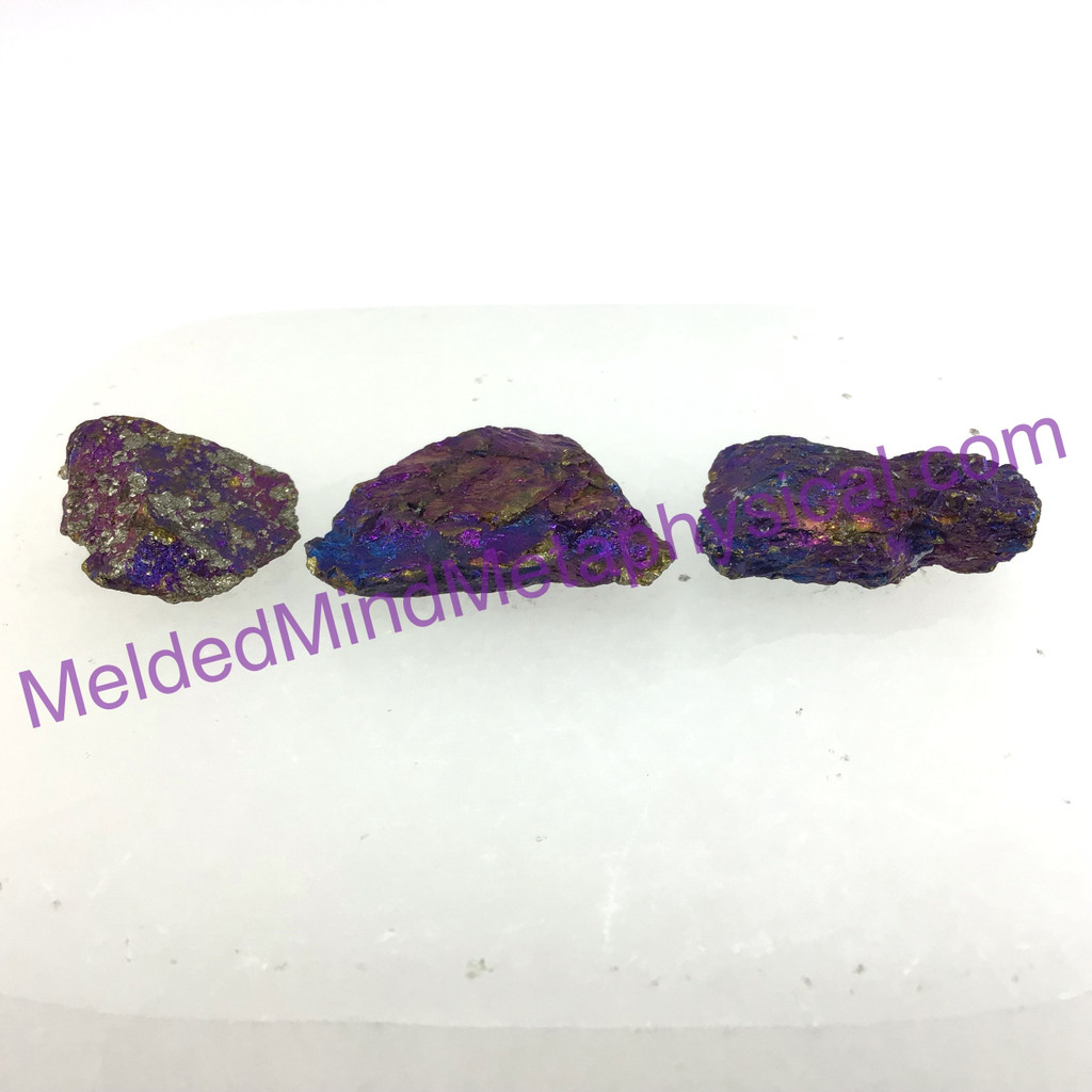 MeldedMind Set of 3 XS Rainbow Chalcopyrite Specimen ~30mm Mineral Power 190