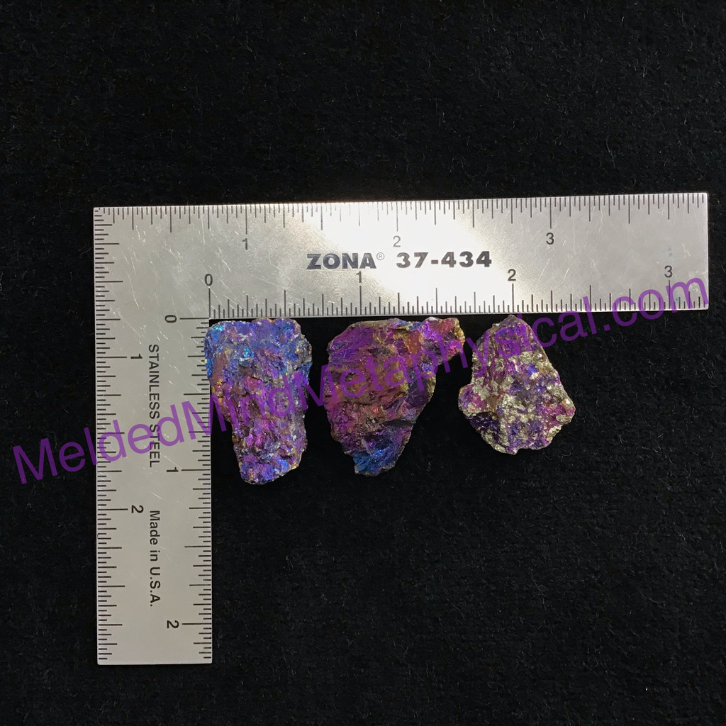 MeldedMind Set of 3 XS Rainbow Chalcopyrite Specimen ~30mm Mineral Power 190