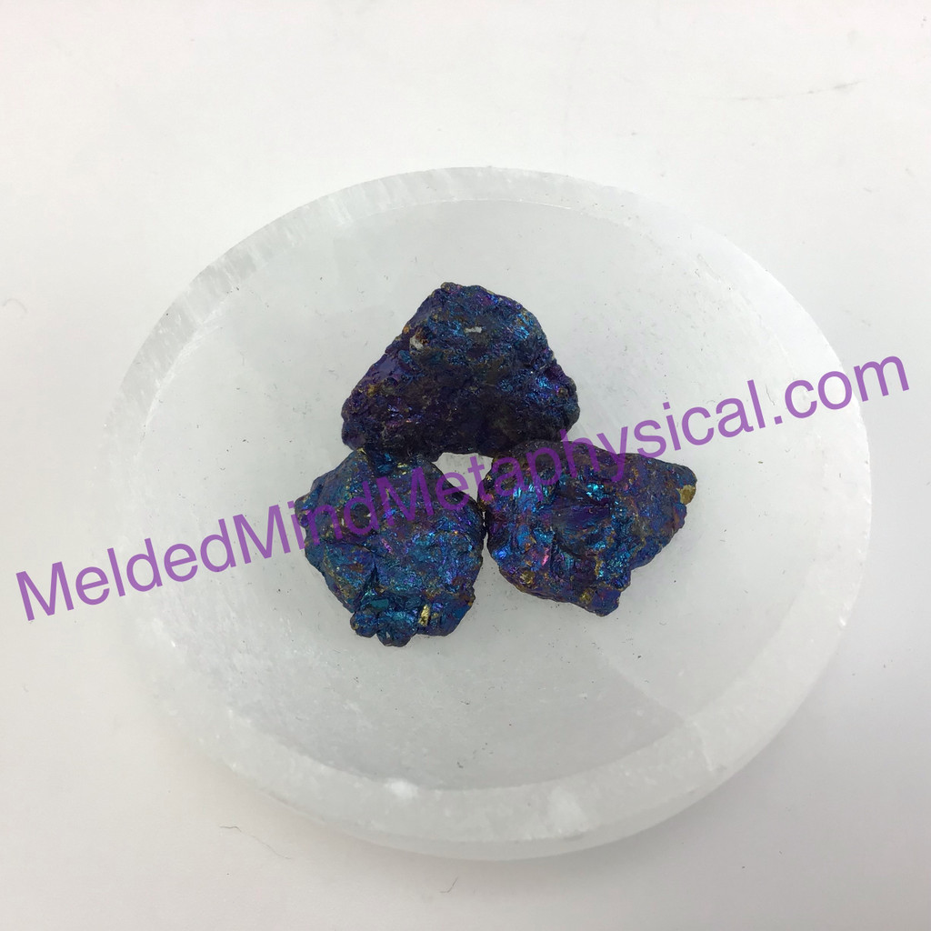 MeldedMind Set of 3 XS Rainbow Chalcopyrite Specimen ~18mm Mineral Power 189