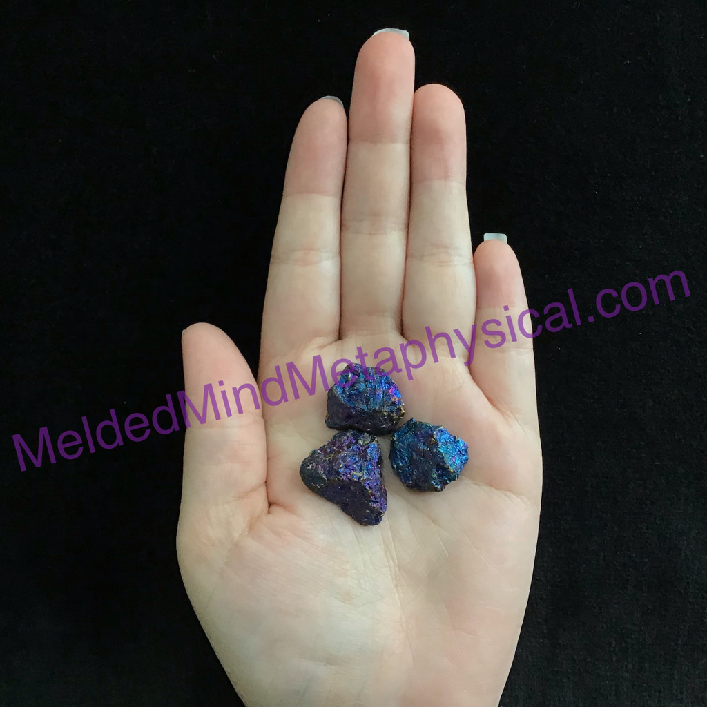 MeldedMind Set of 3 XS Rainbow Chalcopyrite Specimen ~18mm Mineral Power 189