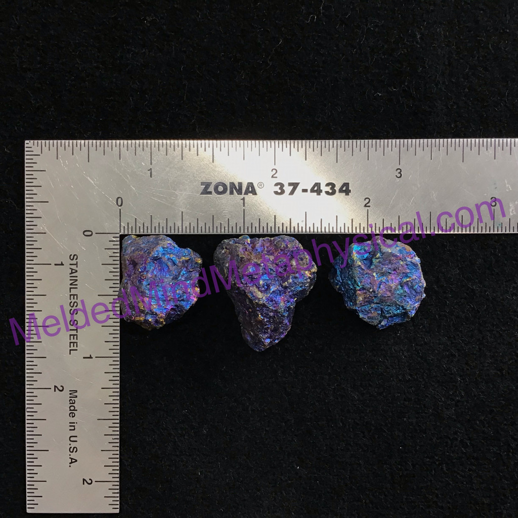 MeldedMind Set of 3 XS Rainbow Chalcopyrite Specimen ~18mm Mineral Power 189