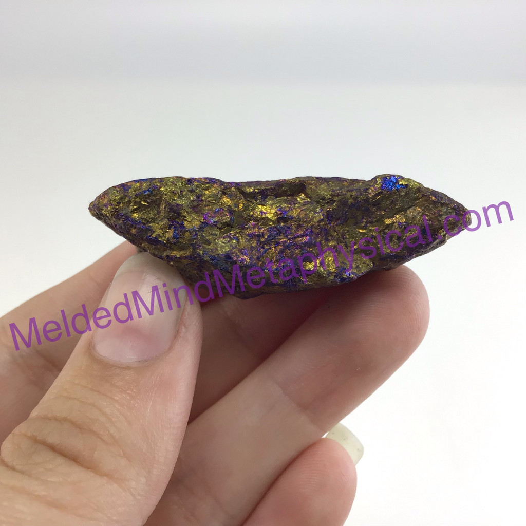 MeldedMind Rainbow Chalcopyrite Rough Specimen ~48mm Stone of Power Mineral 202
