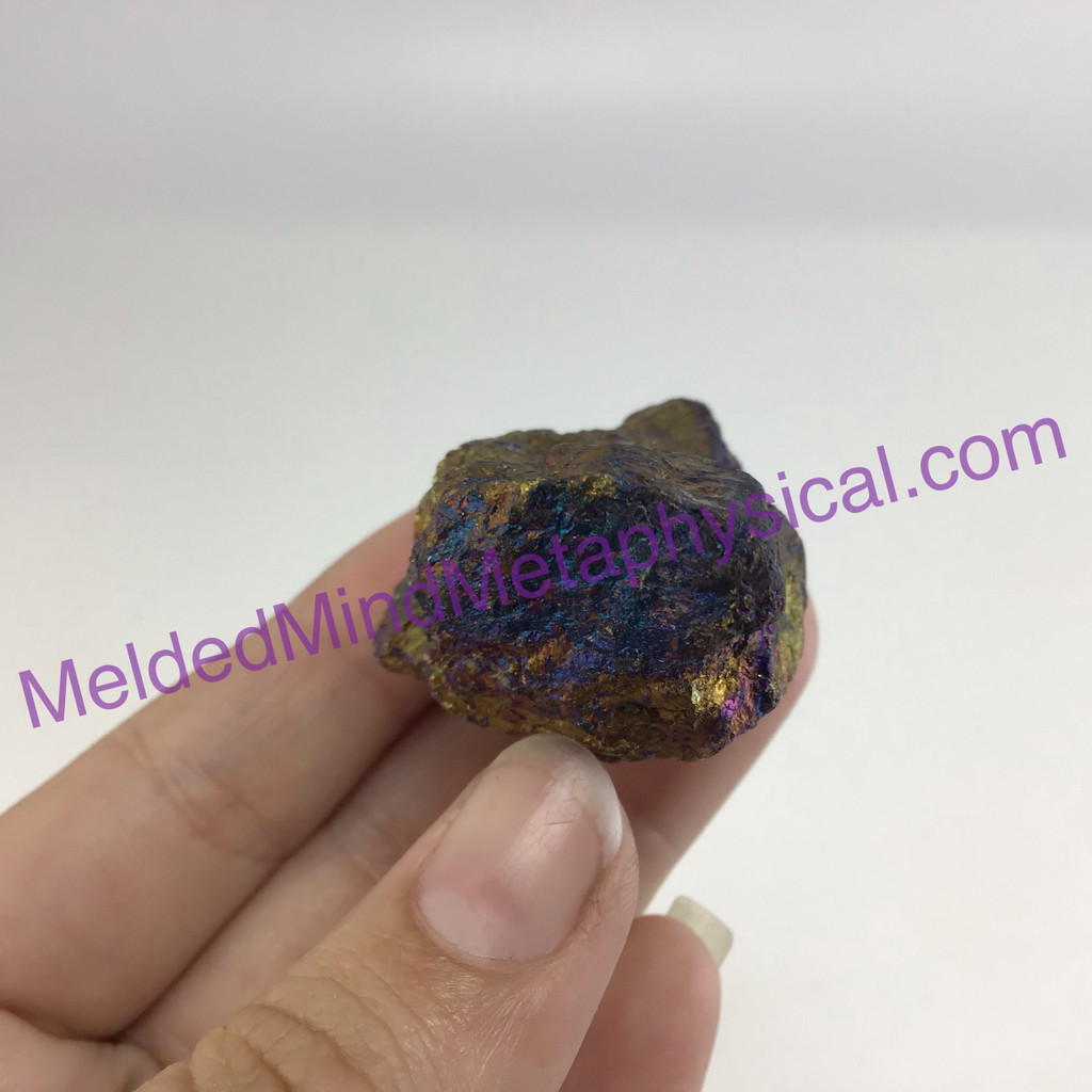 MeldedMind Rainbow Chalcopyrite Rough Specimen ~53mm Stone of Power Mineral 206