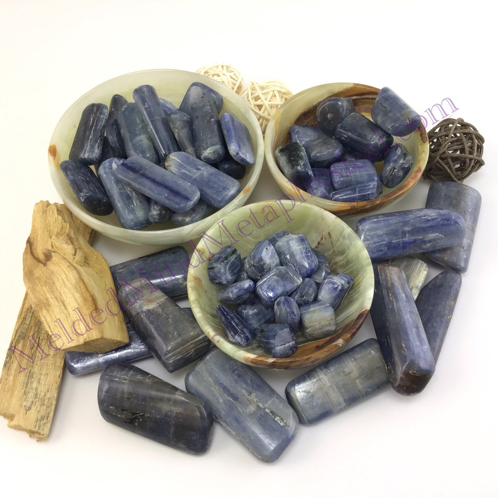 MeldedMind One (1) Blue Kyanite Crystal Tumble 4 Sizes Natural Blue Stone 204