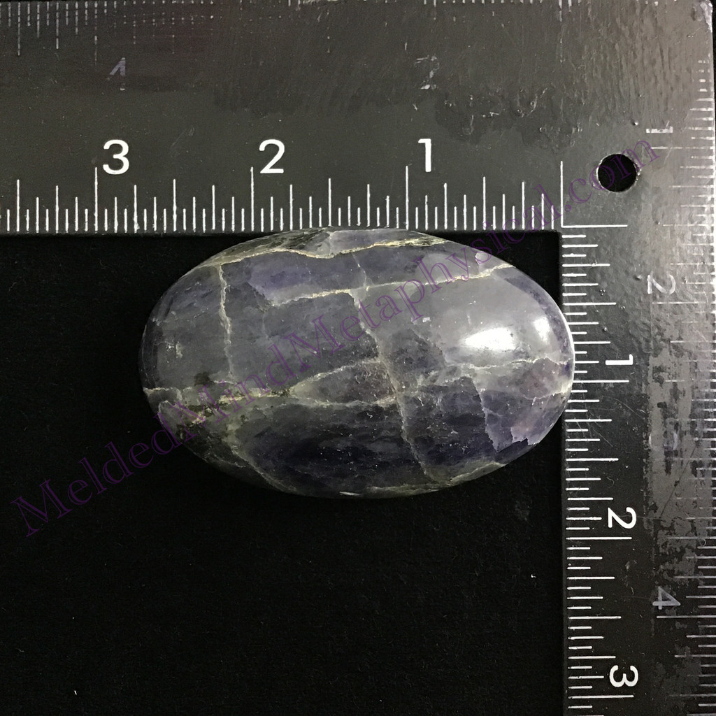 MeldedMind Iolite Palm Stone 2.55in Natural Blue Crystal 859