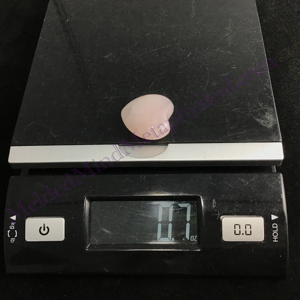 MeldedMind Rose Quartz Heart 1.18in Natural Pink Crystal Stone 894