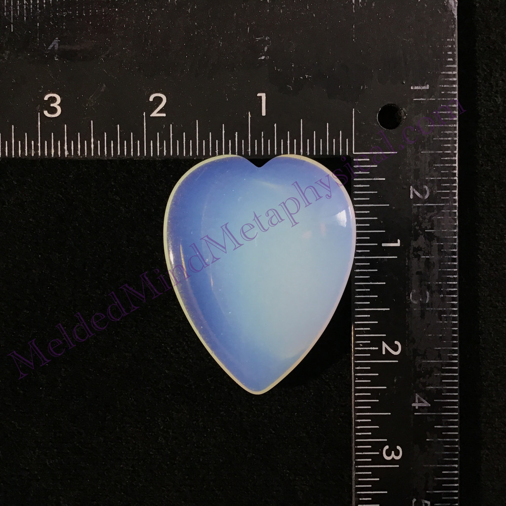 MeldedMind Opalite Heart Thumb Palmstone Crystal 2.2in Rainbow Stone 741