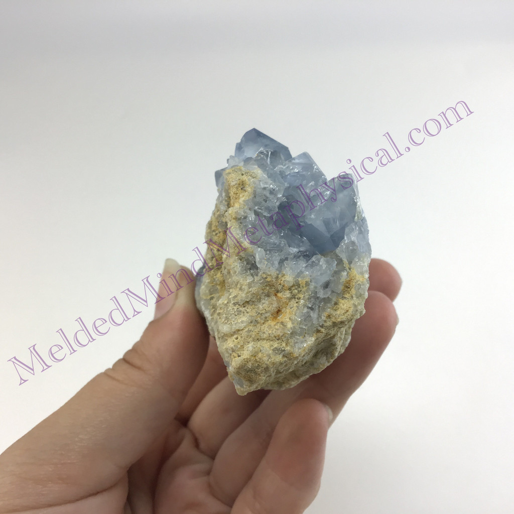 MeldedMind Raw Celestite Cluster Specimen 3.15in Natural Blue Crystal 508