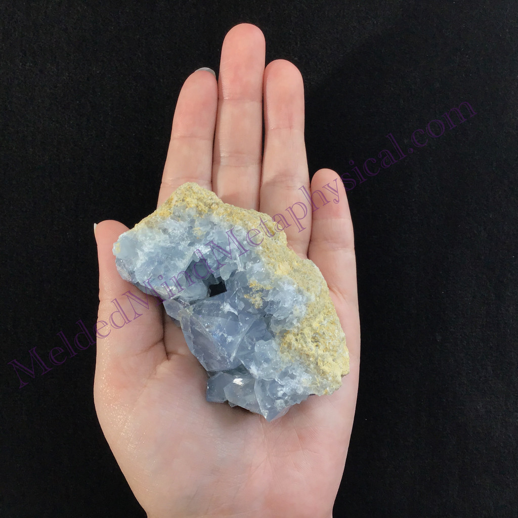 MeldedMind Raw Celestite Cluster Specimen 3.15in Natural Blue Crystal 508