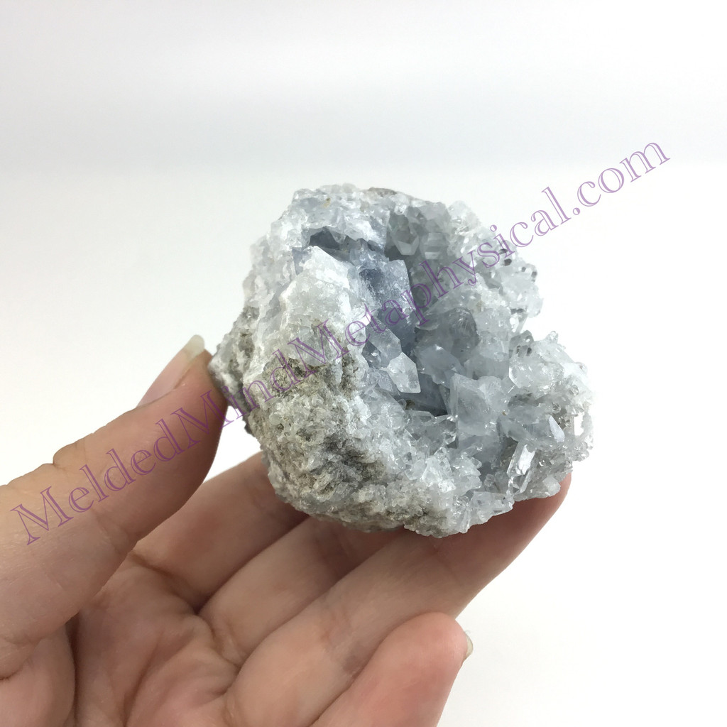 MeldedMind Raw Celestite Cluster Specimen 2.40in Natural Blue Crystal 518