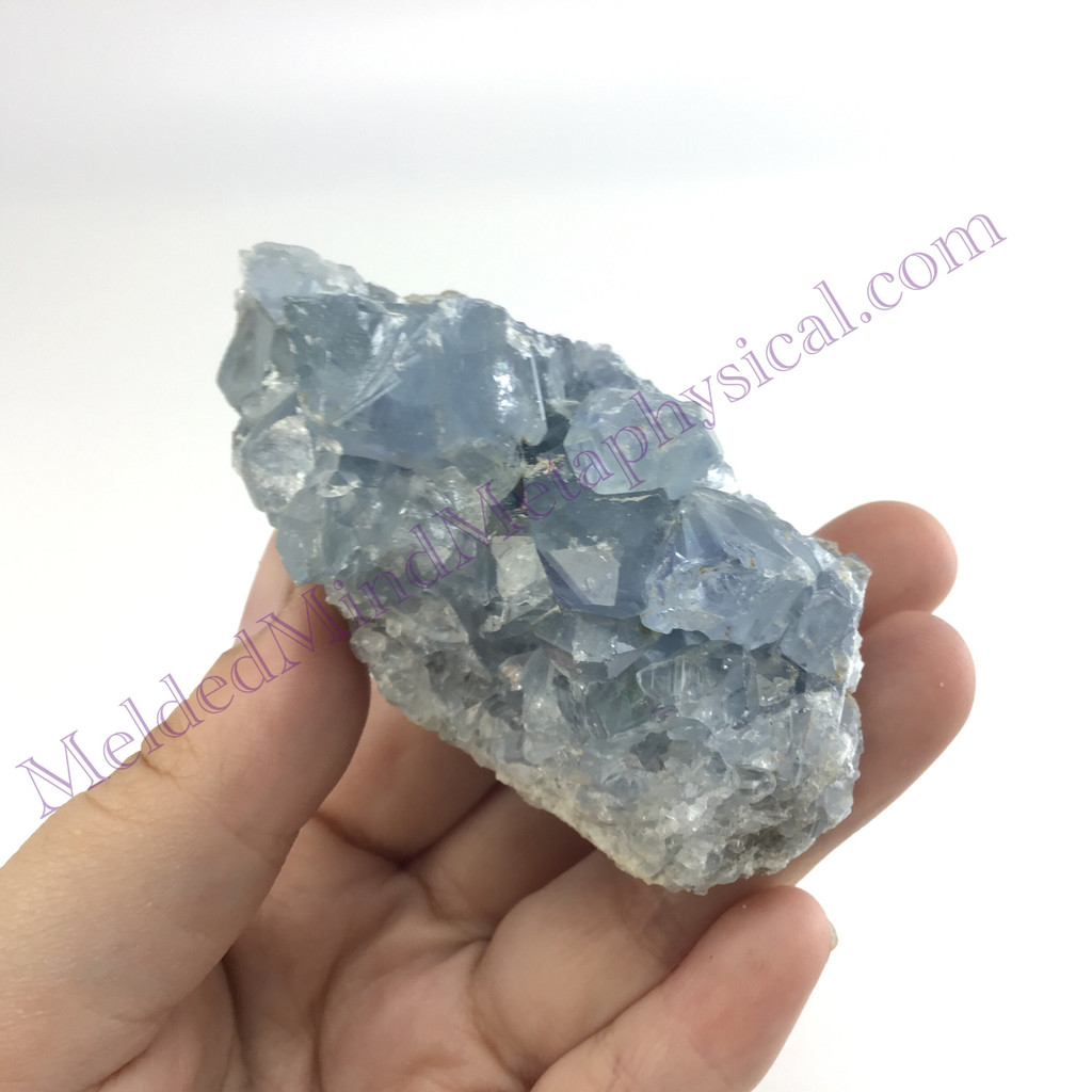 MeldedMind Raw Celestite Cluster Specimen 3.08in Natural Blue Crystal 516