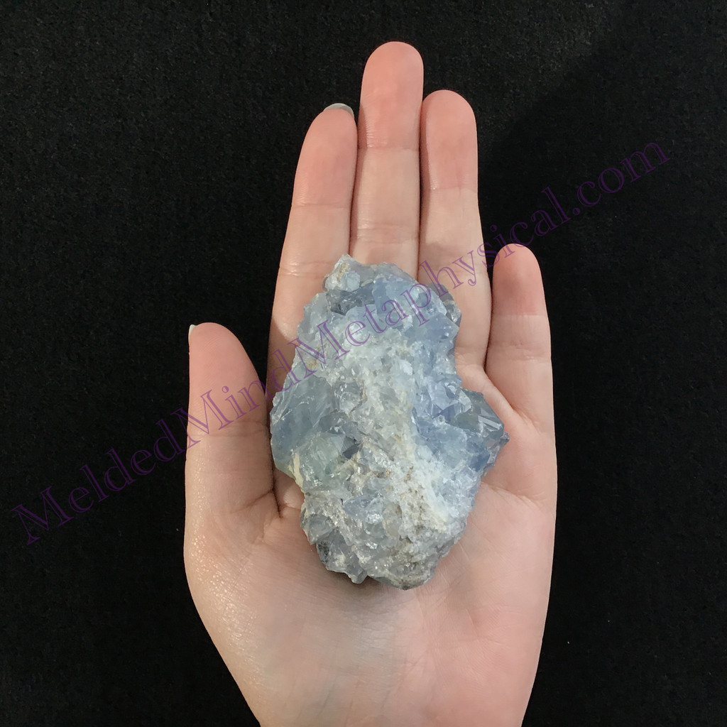 MeldedMind Raw Celestite Cluster Specimen 3.08in Natural Blue Crystal 516