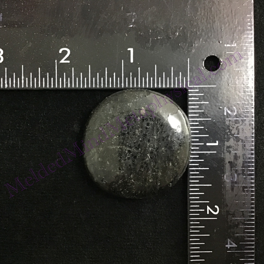 MeldedMind Nuummite Palm Smooth Stone 1.65in Natural Black Crystal 736