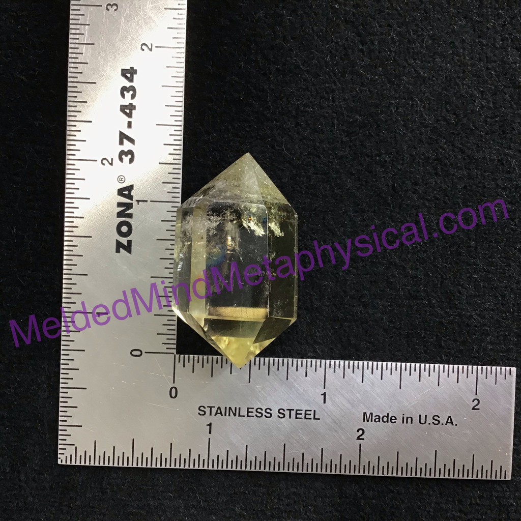 MeldedMind Double Terminated Citrine 1.33in Natural Yellow Crystal Point 027