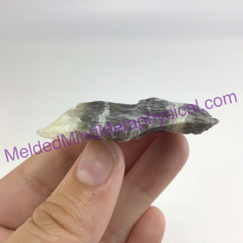 MeldedMind Phantom Banded Zebra Calcite 2.18in Natural Golden Black Crystal 163