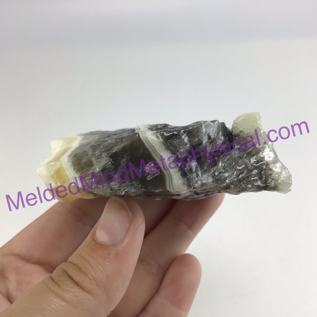 MeldedMind Phantom Banded Zebra Calcite 2.86in Natural Golden Black Crystal 171