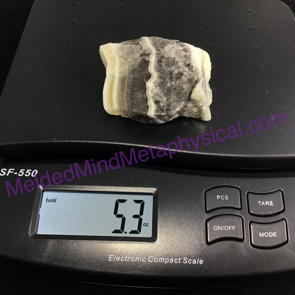 MeldedMind Phantom Banded Zebra Calcite 2.86in Natural Golden Black Crystal 171