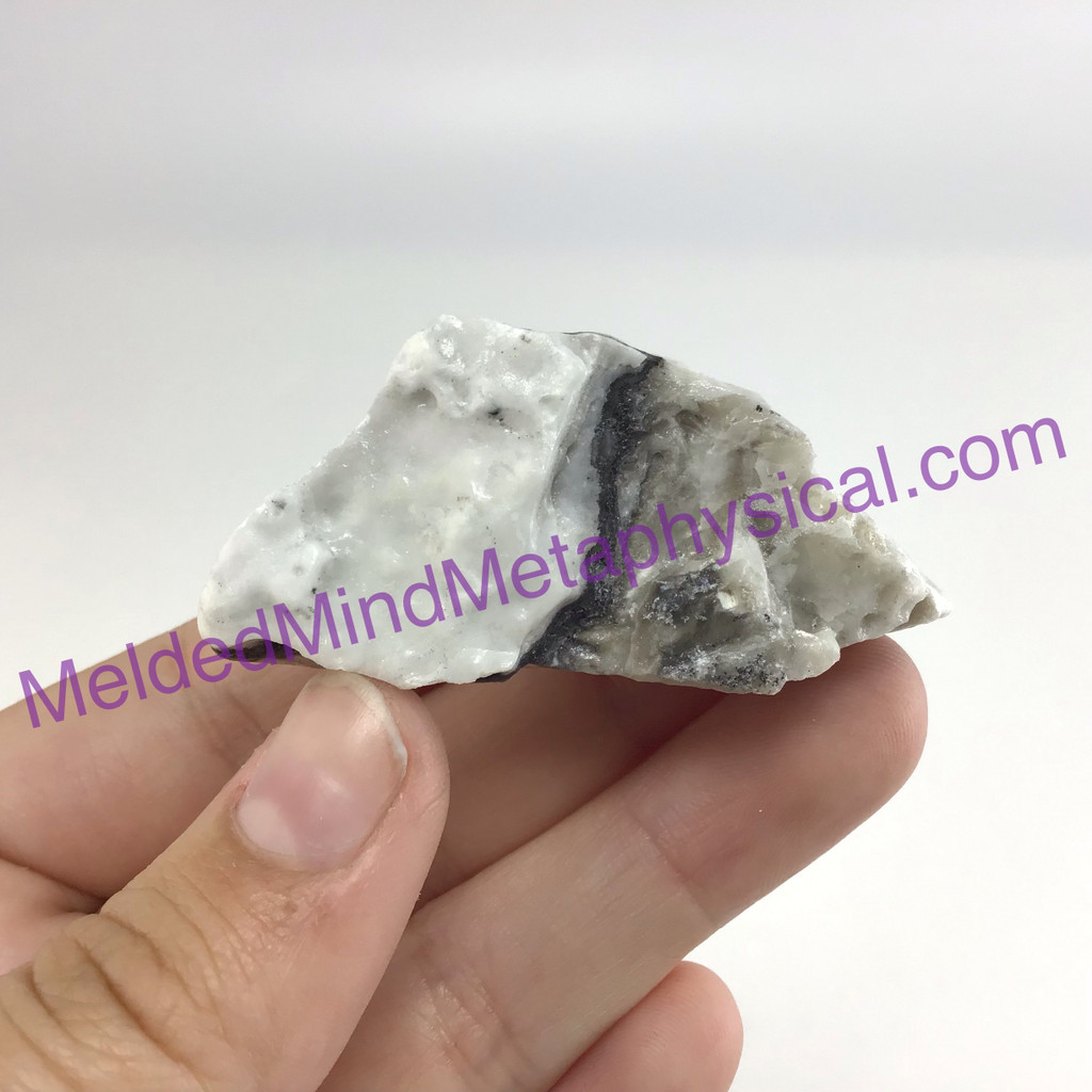 MeldedMind Phantom Banded Zebra Calcite 2.08in Natural Black Crystal 182