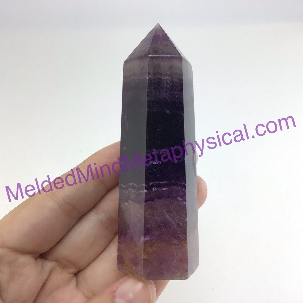 MeldedMind Purple Fluorite Obelisk 3.46in Natural Purple Crystal Point 724