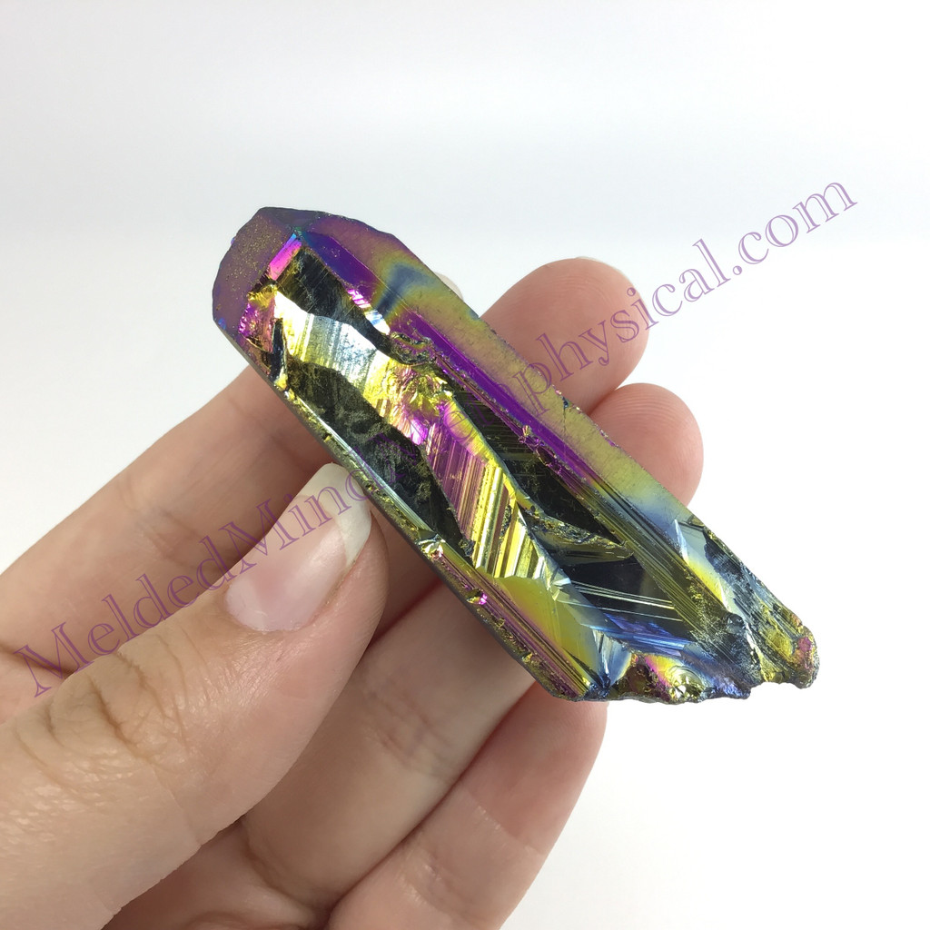 MeldedMind Titanium Aura Quartz Specimen 2.51in Rainbow Crystal 580