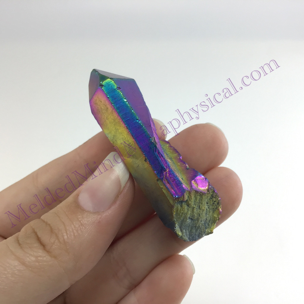 MeldedMind Titanium Aura Quartz Specimen 2.06in Rainbow Crystal 590