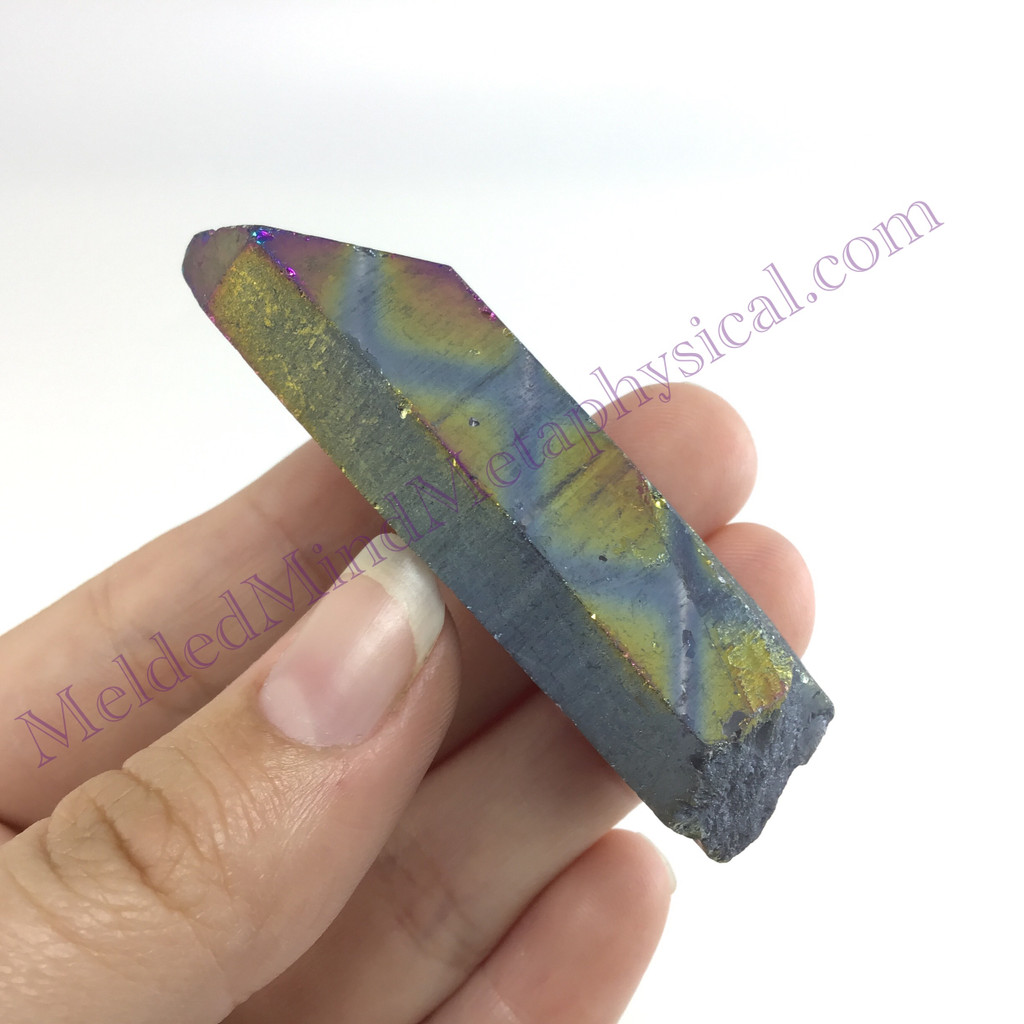 MeldedMind Titanium Aura Quartz Specimen 2.39in Rainbow Crystal 584