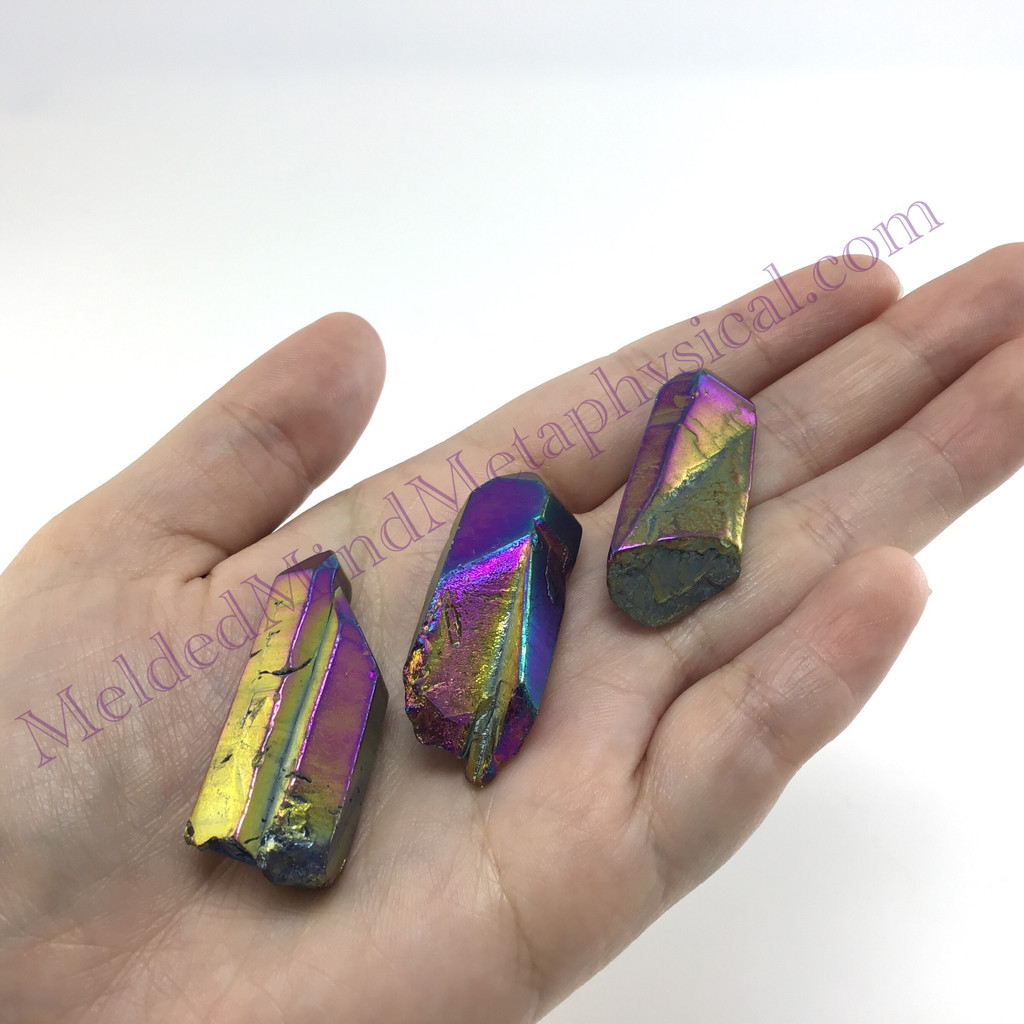 MeldedMind One (1) Titanium Aura Quartz Specimen ≈1.52in Rainbow Crystal 583