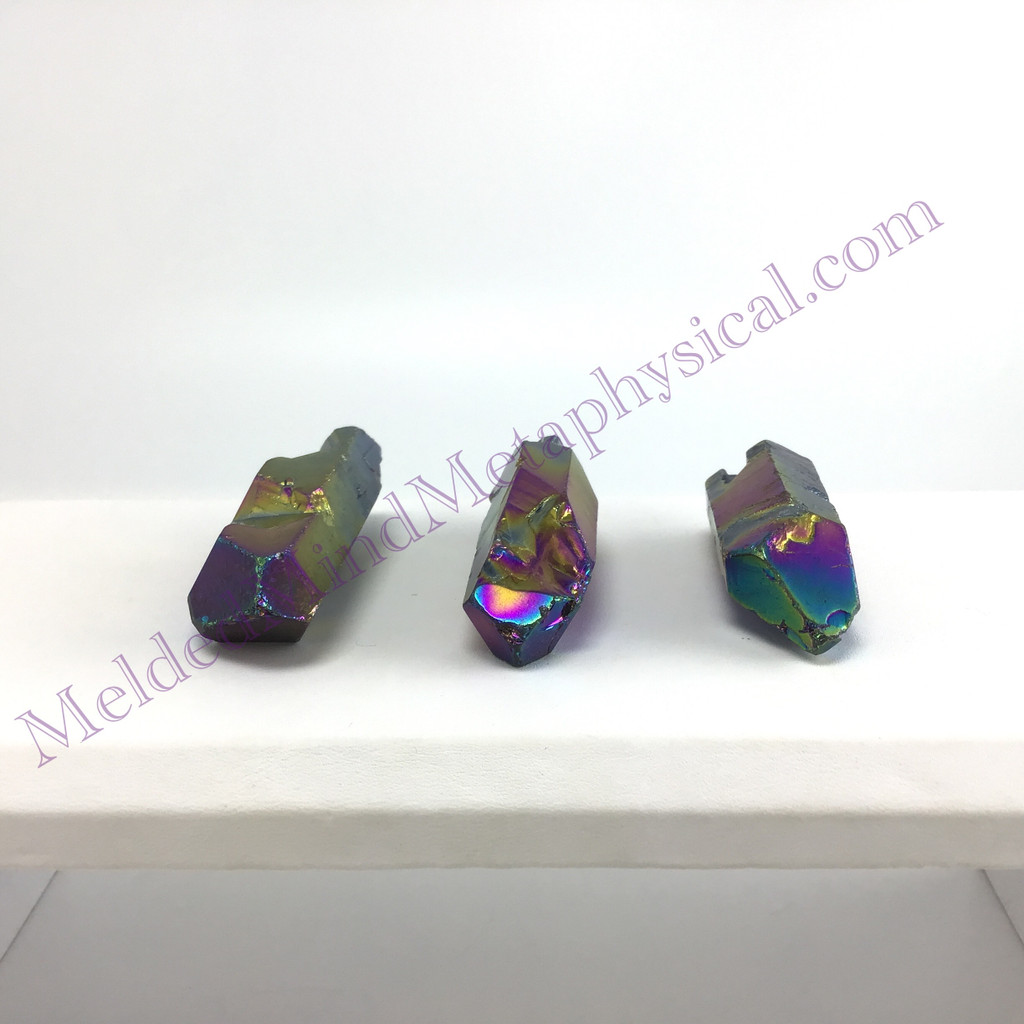 MeldedMind One (1) Titanium Aura Quartz Specimen ≈2.06in Rainbow Crystal 582