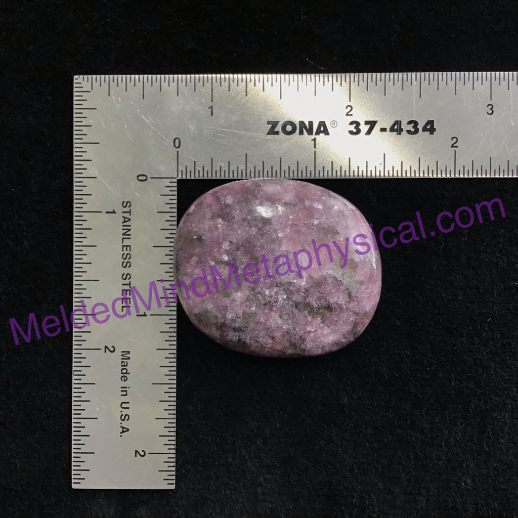 MeldedMind Lepidolite Palm Stone 1.48in Natural Purple Crystal Worry 056