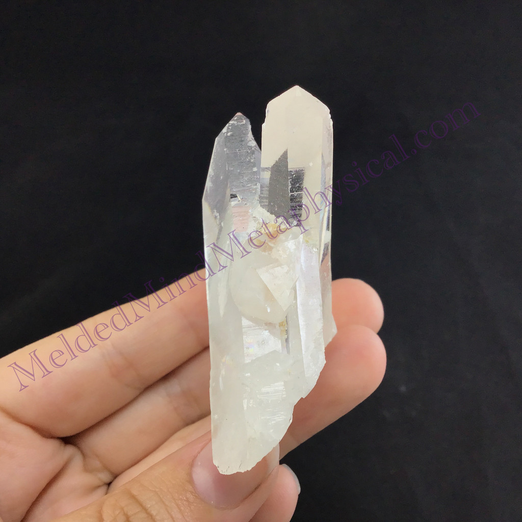 MeldedMind Rainbow Lemurian Cluster Quartz 2.27in Natural White Crystal 932