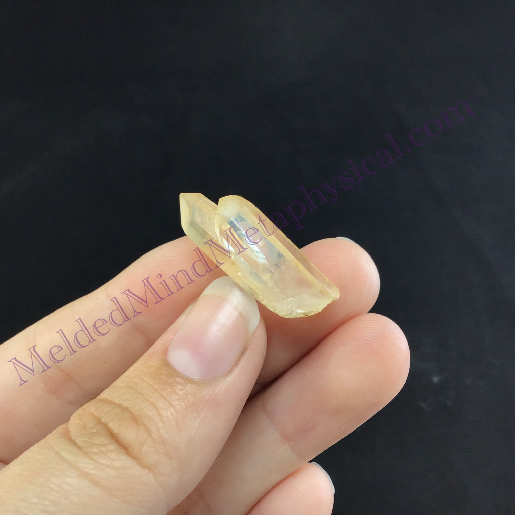 MeldedMind Rainbow Twin Quartz 1.09in Natural White Crystal 934